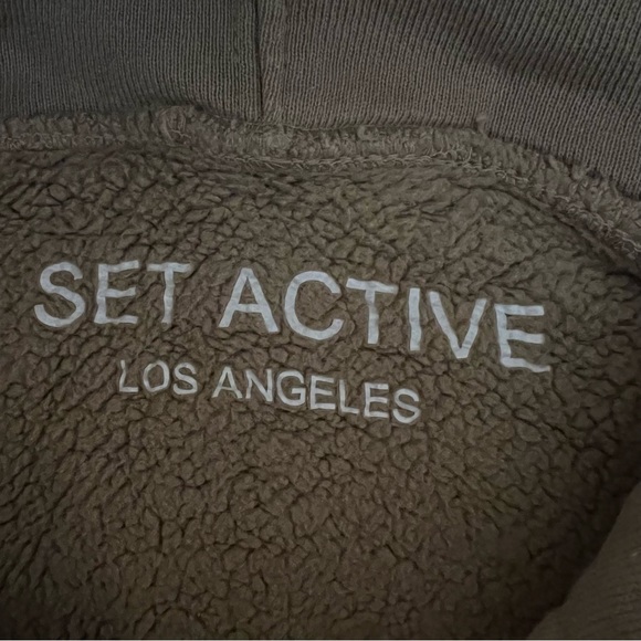 SET Active Hoodie Sweatshirt. Color is Sage. Size Small - Picture 3 of 5